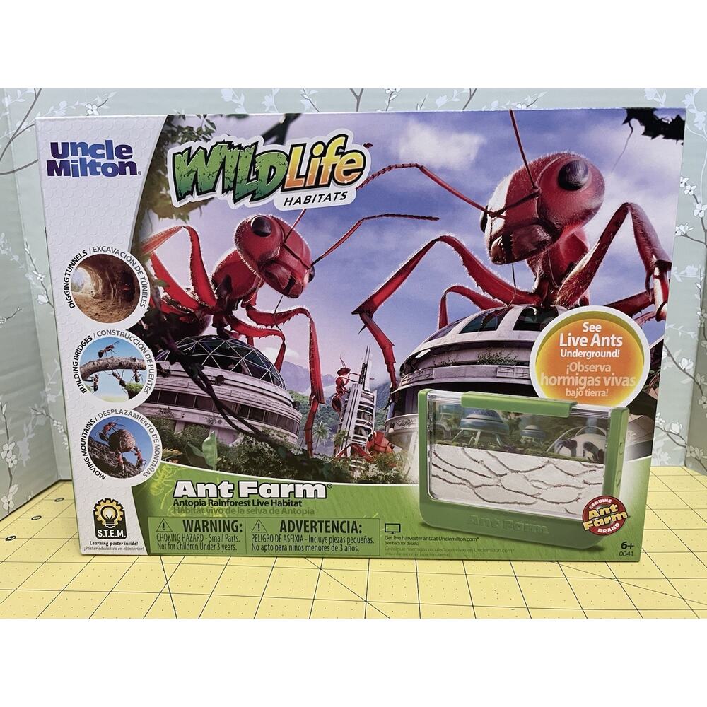 Uncle Milton Antopia Rainforest Live Ant Farm Habitat Nature Learning Toy~Sealed